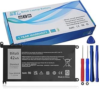 Bituli WDX0R Replacement Laptop Battery for Dell Inspiron 13 15 5000 7000 Ser...