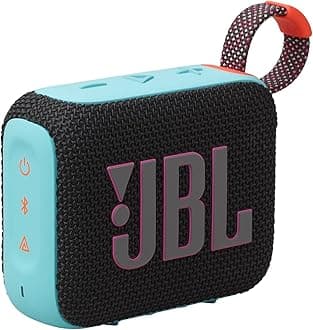 Go 4 - Ultra-Portable, Waterproof and Dustproof Bluetooth Speaker, Big JBL Pro Sound with Punchy bass, 7-Hour Built-in Battery, Made in Part with Recycled Materials (Black & Orange)
