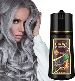 Fvquhvo Silver Gray Hair Dye Shampoo, Hair Color Shampoo for Women Men, Silver Hair Shampoo, Champu Para Canas, Works in Minutes, Long Lasting Natural Color, Easy to Use, 16.90 Fl Oz