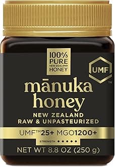 Manuka Honey UMF 25+ (MGO 1200+) 100% Pure New Zealand, Certified Ultra Premium Raw, 8.8 Oz (250g)