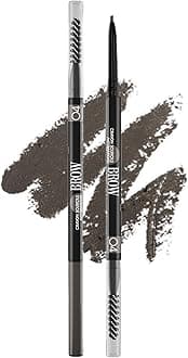 Vivienne Sabó Brow Arcade Eyebrow Pencil – Fine Tip Pen with Spoolie Brush, Smudge-Proof Color for Cool-Toned Hair, Longwear Definition for Sparse Arches, Shade 04 Dark Grey, 0.035 oz