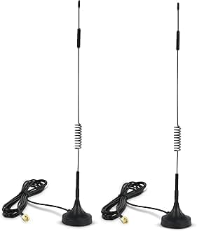 6.5~8 dBi 4G/LTE External Magnetic Loaded Coil Antenna Compatible with Cisco, Cradlepoint, Netgear, Pepwave, MoFi, Digi, Sierra & other Routers & Modems with SMA Connectors (ANT-124-SMA-2PK)