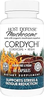 Host Defense CordyChi Capsules - Energy & Immune Support Supplement - Cordyceps & Reishi Mushroom Supplement for Relaxation & Respiratory Support - Aids Against Tiredness - 60 Capsules (30 Servings)*