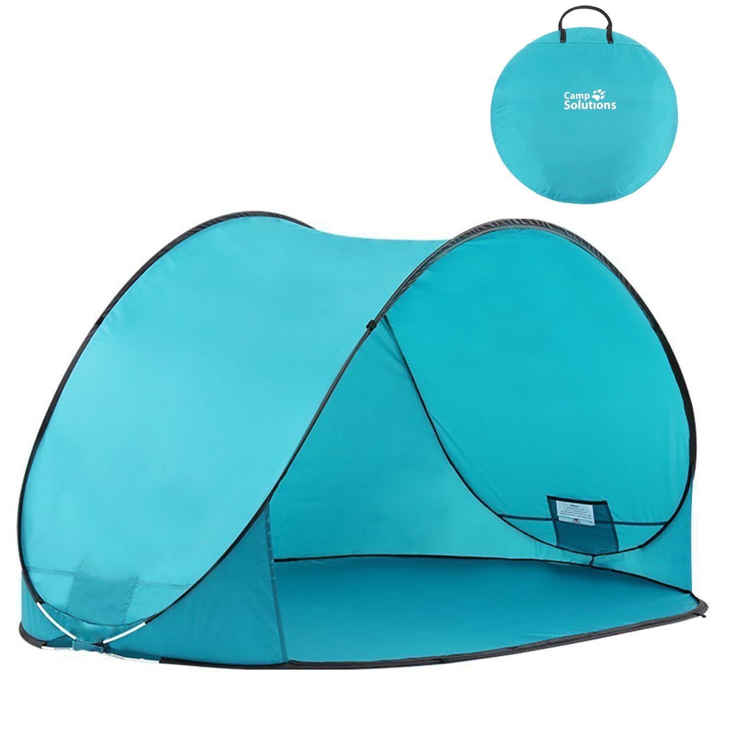 Camp Solutions Lightweight Automatic Pop Up Instant Portable Outdoors Beach Tent Sun Shelter Cabana with Carry Bag