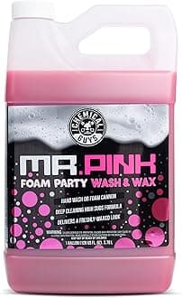 Mr. Pink Foam Party Wash & Wax – 128 oz Tangerine Scent High Foaming Car Wash Soap for Foam Cannons and Buckets – Safe on Paint, Clear Coat, Cars, Trucks, SUVs, and RVs