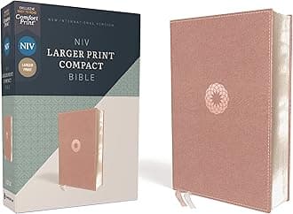 Niv, Larger Print Compact Bible, Leathersoft, Pink, Red Letter, Comfort Print