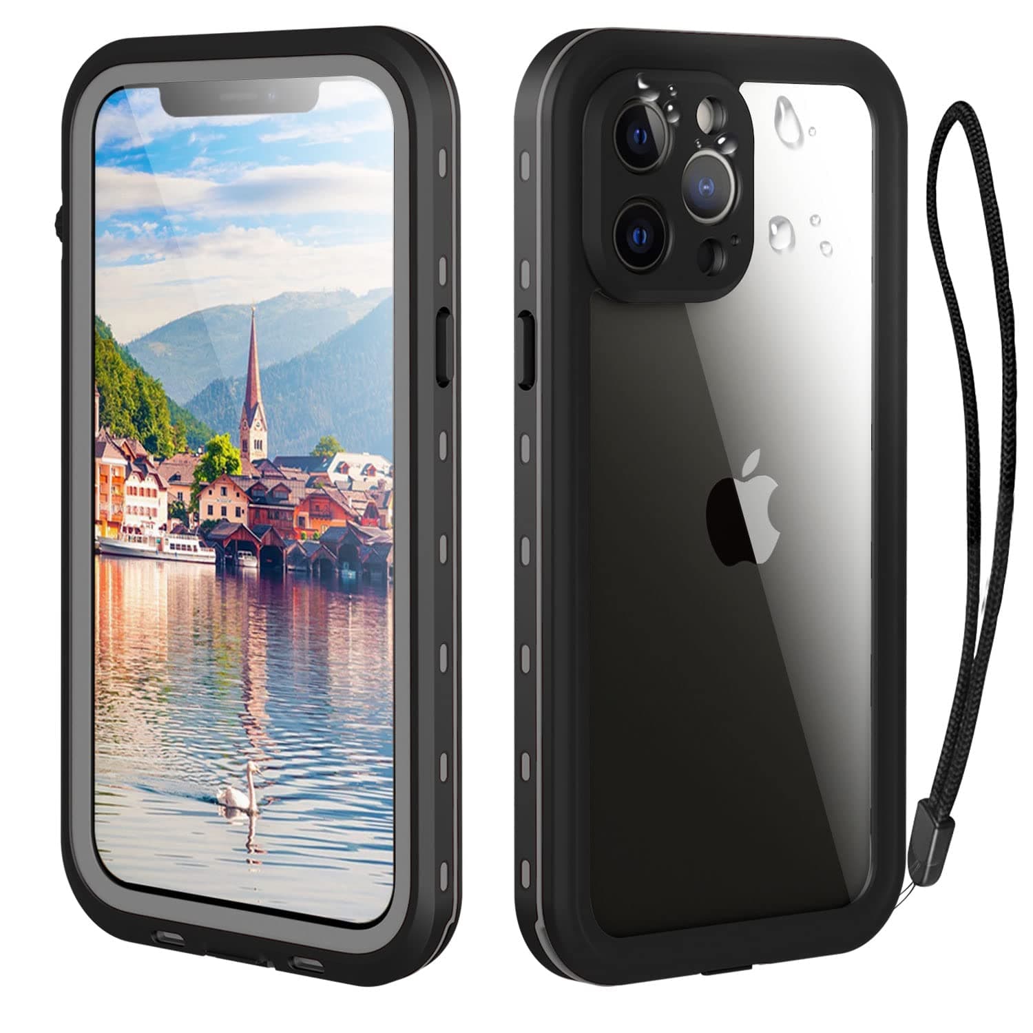 Waterproof iPhone 13 Pro Max Case - Full Body Protection Case for iPhone 13 Pro Max 6.7 inch Waterproof Shockproof Dustproof Phone Case with Built in Screen Protector (Black)