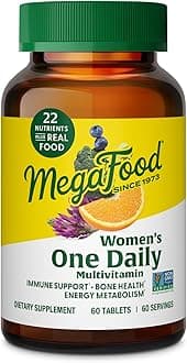 – MegaFood Women's One Daily Multivitamin for Women - with Iron, B Complex, Vitamin C, Vitamin D, Biotin and More - Plus Real Food - Immune Support Supplement - Bone Health - Vegetarian - 60 Tabs