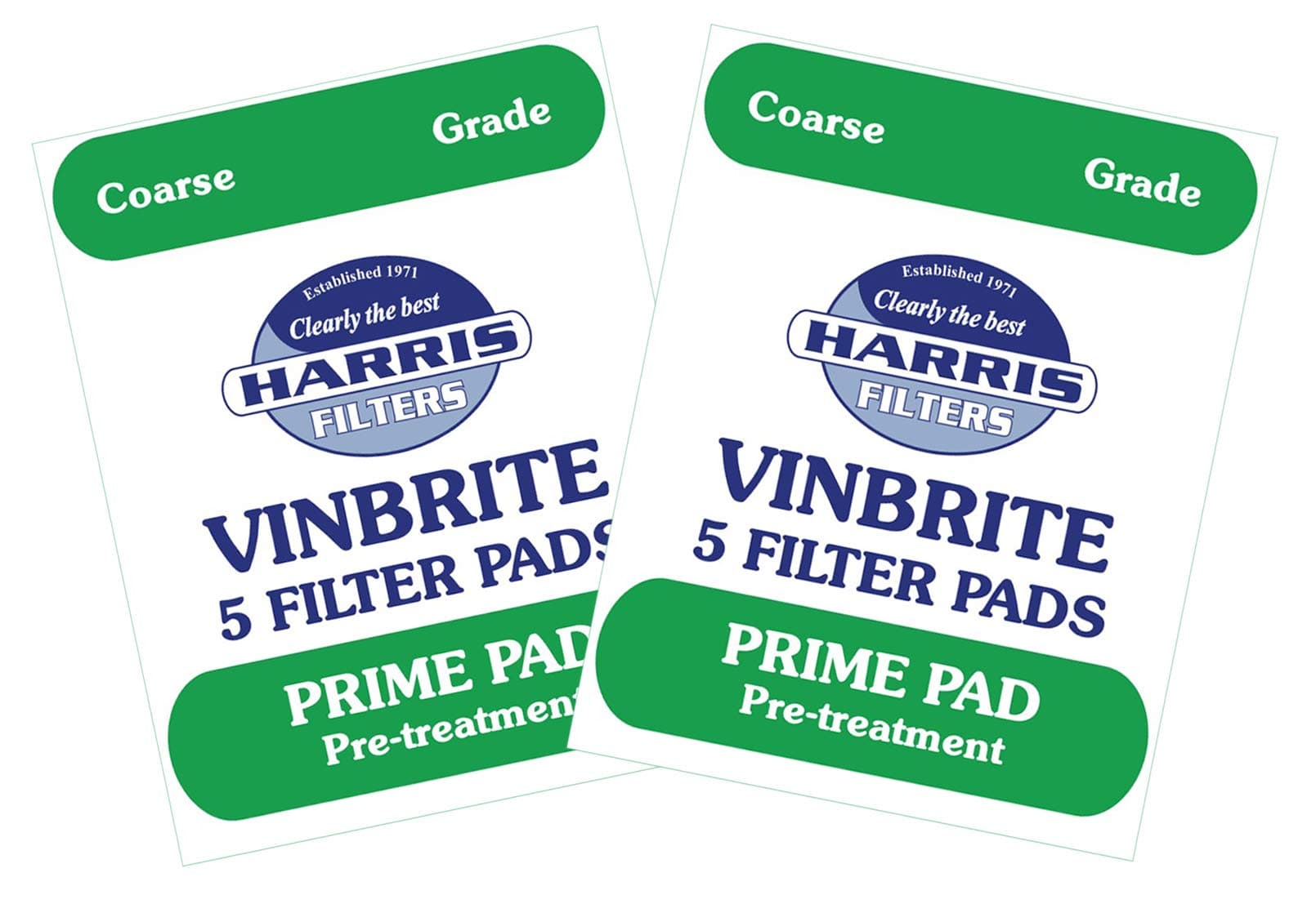 2x Harris Prime Pre-Filter Pads 5-pack Use with Harris Vinbrite MK3 Filter Kit