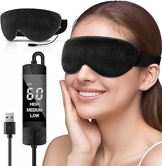 Heated Eye Mask for Dry Eyes, USB Electric Warm Eye Compress Heat Eye Masks with Temperature&Timer Control, Eye Heating Pad for Dry Eyes, Stye Treatment, Chalazion, Blepharitis, MGD, Puffy