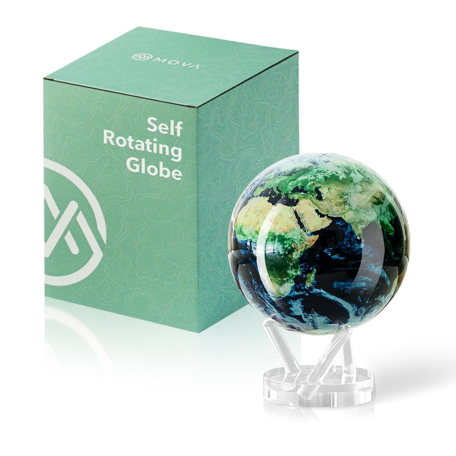 Globe Earth with Clouds 8.5" with Base, Solar Powered Rotating Globe No Need of Battery or Chord, Unique Gift and Decoration