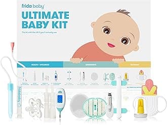 Ultimate Baby Kit, 10 piece New Born Essentials Gift Set Includes Wellness Sick Day, Gas Relief, Grooming Tools & Teething Toys