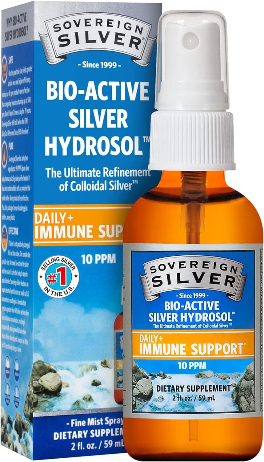 Bio-Active Silver Hydrosol Vertical Spray for Immune Support (10 Ppm/2 oz/59 ml)