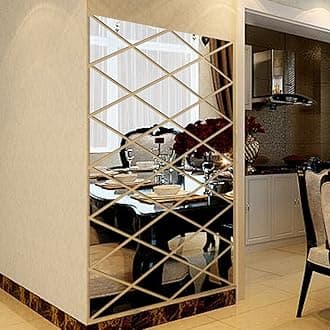 Quaanti Wall Art Acrylic Mirror Wall Sticker House Decoration 3D DIY Wall Decals Art for Living Room Home Decor (Silver)