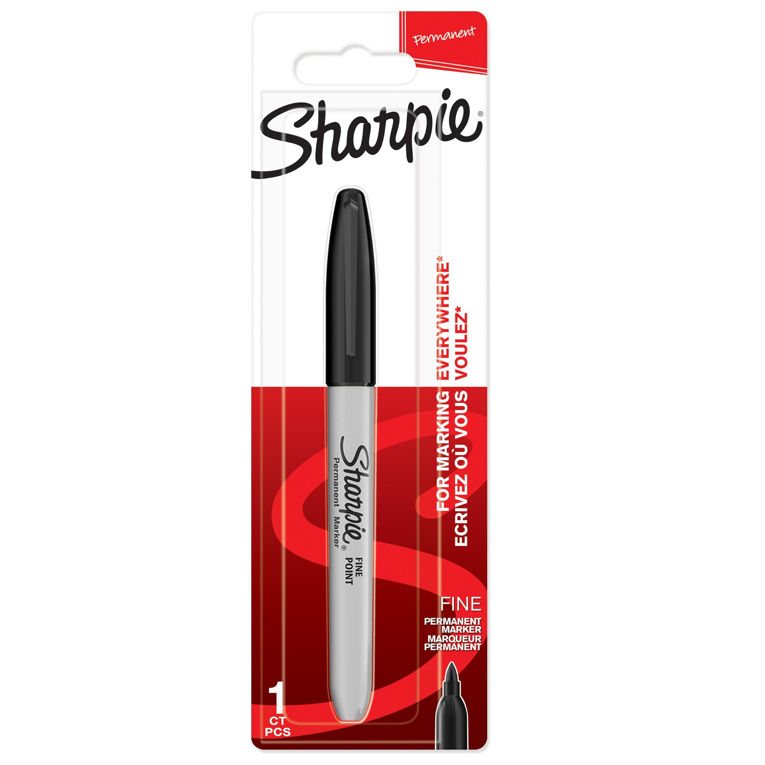 Sharpie Permanent Marker, Fine Tip, Black , 1 Count
