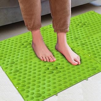 Foot Massage Mat Acupressure Mat Reflexology Walking Toe Plate Massage Pad Bathroom Yoga Anti-Slip Outdoor Game 4PCS (Green)