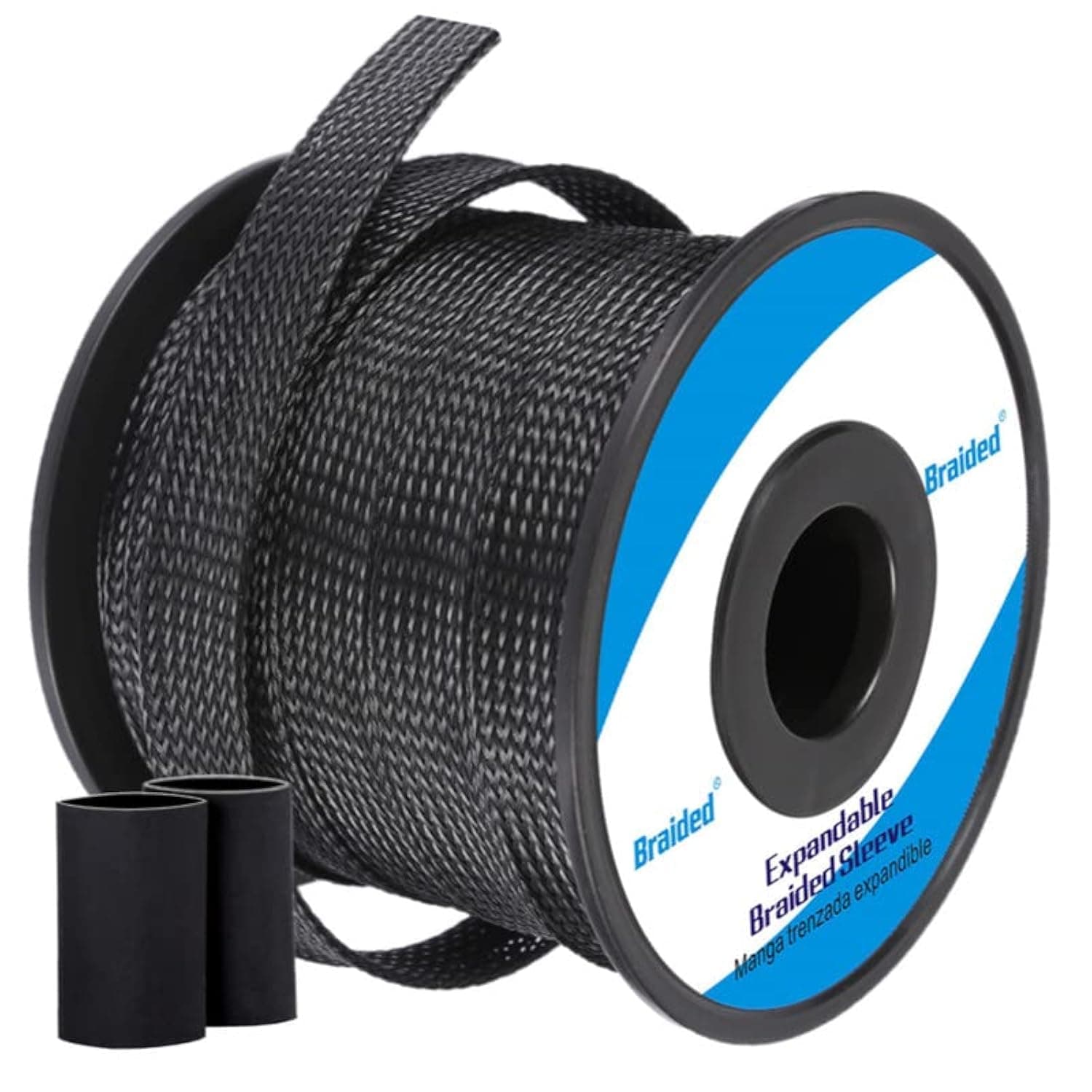 100ft - 1/8 Inch Cable Management Sleeve Protector,Wire Loom PET Expandable Wire Sleeving for Office TV Computer Home Theater Engine Bay Cord Organizer,Protect Cables from Pet Cat Dog Chewing,Black