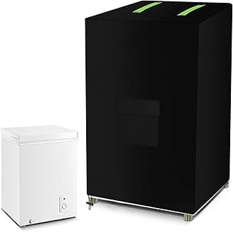 Mini Chest Freezer Cover, Outdoor Deep Freezer Cover Freezer Protector for 3.5 Cubic Feet 420D Oxford Waterproof Dustproof Sun-Proof Electric Smoker Cover 23"L x 23"W x 34"H, Black