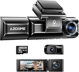 AZDOME M550 3CH Dash Cam 4K - 3.19" Screen IR Night Vision - 24H Parking Mode - 3-Channel Dash Cam - Interior IR Camera - Built-in GPS & WiFi - Three-Mode Parking Monitor