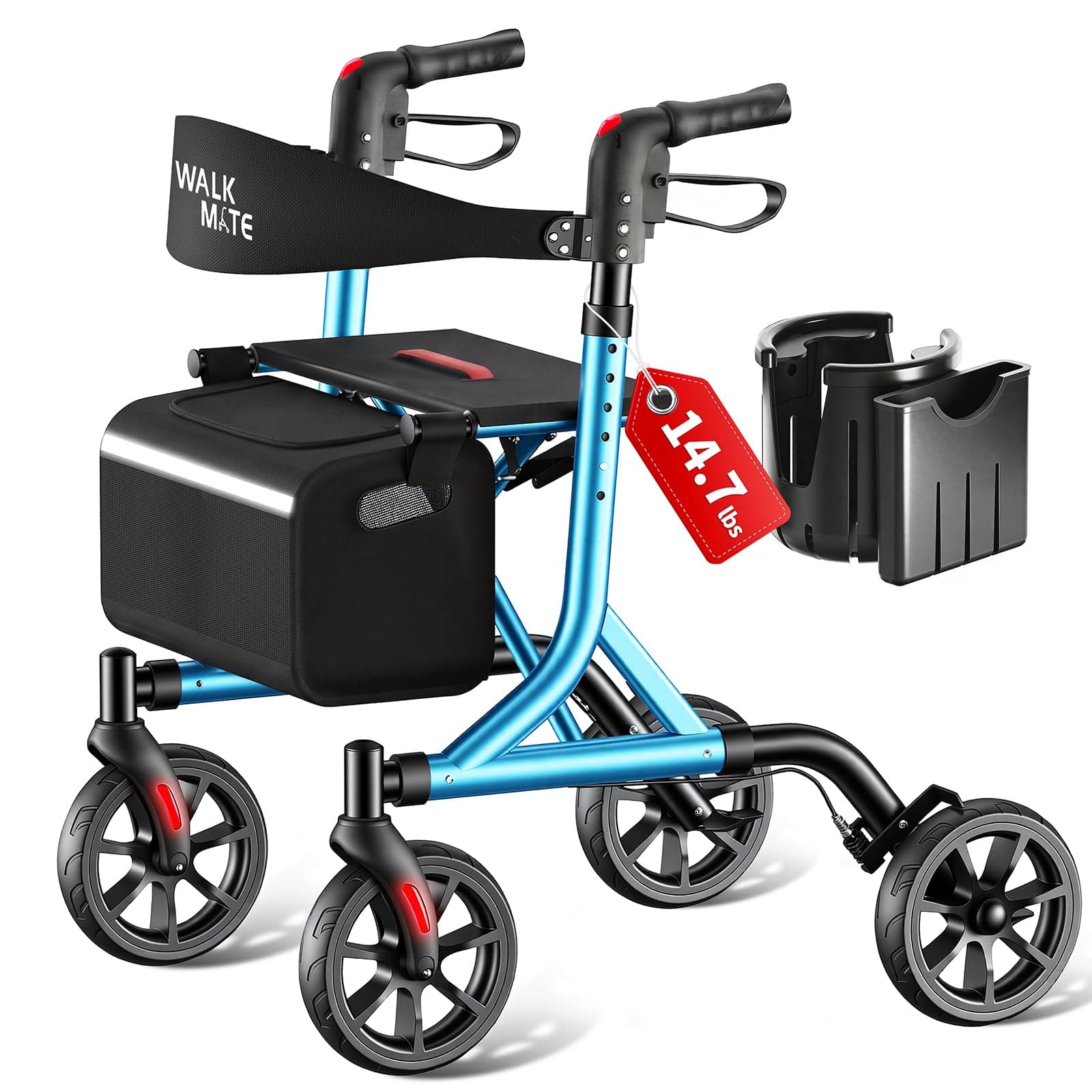 8" Wheels Indoor/Outdoor Rollator Walker