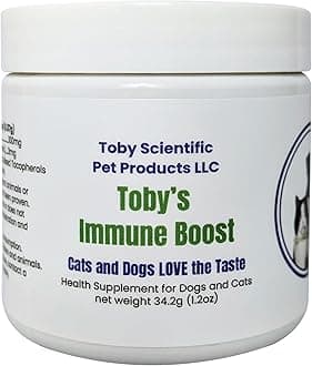 Toby's Immune Boost - All in 1 Easy to Administer Tasty Powder for All Cats - Methylcobalamin B12 for Nerve and Anti-Inflammatory Support - D-Mannose for Urinary and UTI Health - Cats Love The Taste!