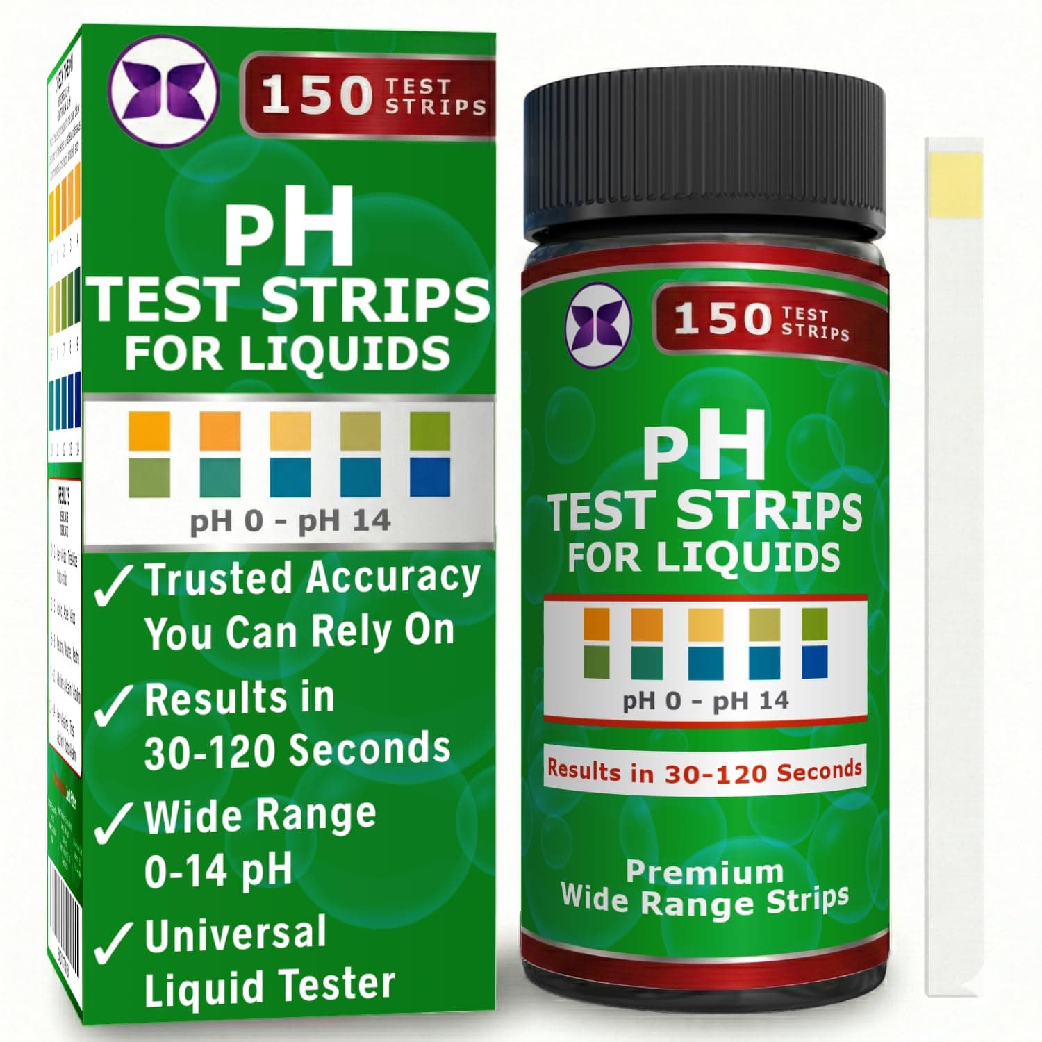 Alkaline Water pH Test Strips. Testing Kit for Home Drinking Water and Liquids. Universal Tester for Aquarium, Fish Tank, Pool, Hot Tub, Spa, Kombucha, Fermentation and Brewing Process.