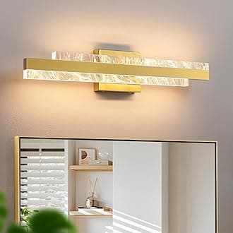 Modern Bathroom Vanity Light: Brushed Gold 24 inch 28W Dimmable LED Bath Bar Light Fixtures Over Mirror - Wall Sconce Picture Lights for Paintings Cabinets Bedroom 3000k