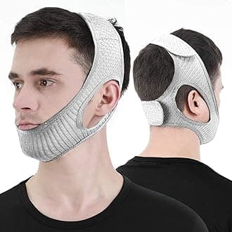 Vosaro Anti Snoring Chin Strap, Stop Snoring Device for Sleeping, Effectively Snoring Solution for Men and Women, Adjustable & Breathable Keep Mouth Closed Chin Strap, Grey