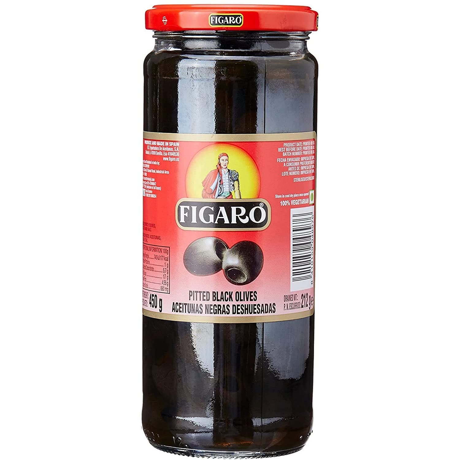Figaro Pitted Black Olives, 420 g