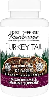 Host DefenseTurkey Tail Capsules - Digestive Health & Immune Response Support Supplement - Mushroom Supplement for Gastrointestinal & Gut Microbiome Support - 120 Capsules (60 Servings)*