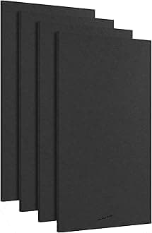 Acoustic Panels, 4 Pack ROOM KIT, Large, 116 x 58cm, Black