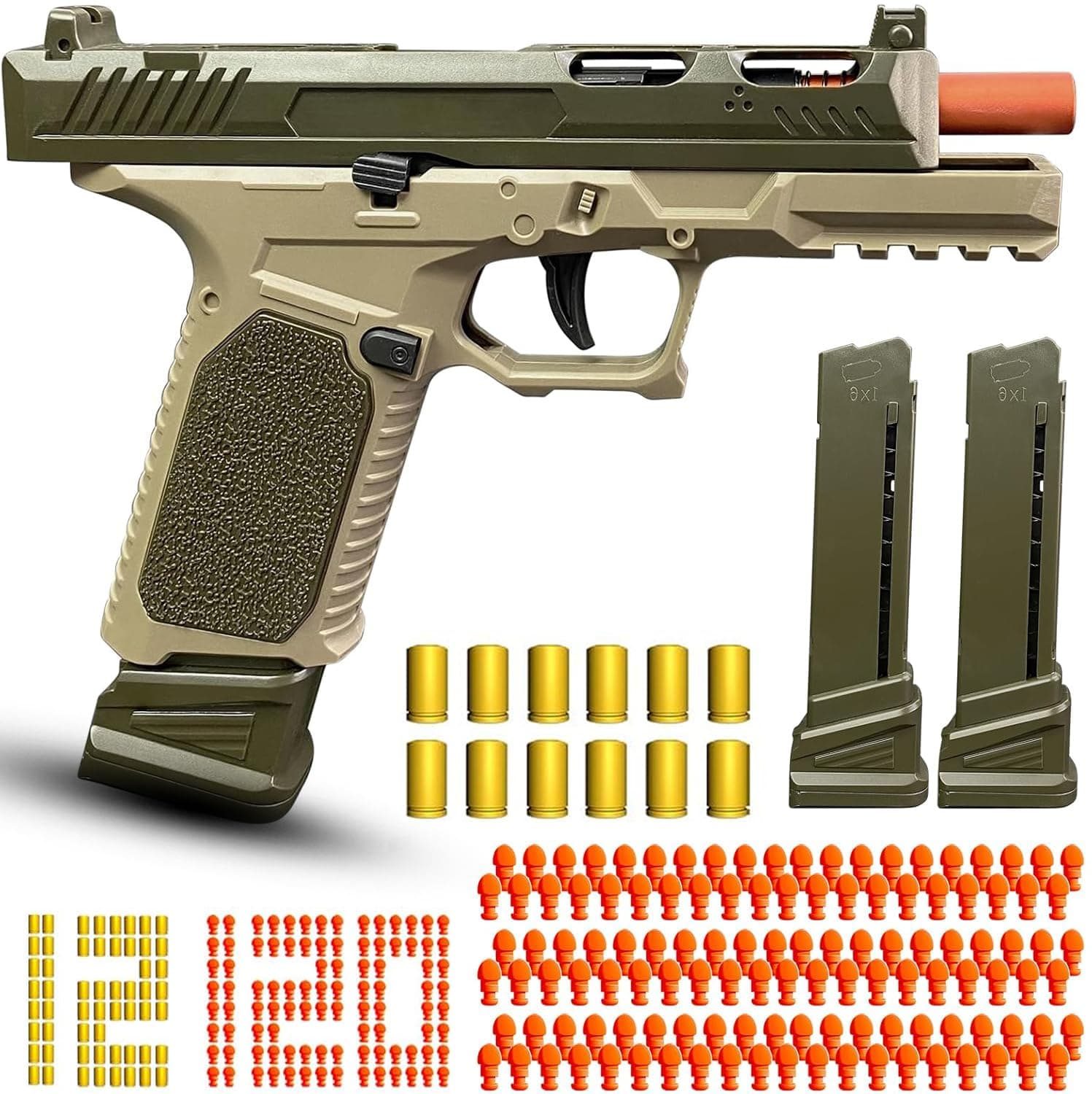 Automatic Shell Ejecting Toy Gun Pistol, Soft Bullet Toy Gun for Boys, Education Model Realistic Toy Pistol Shooting Game Toys Gifts Christmas Birthday for Kids 8+