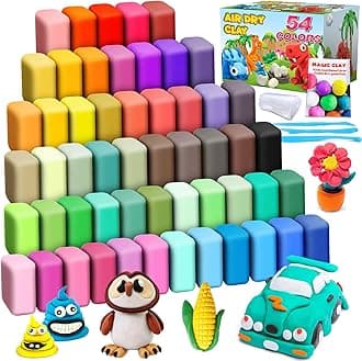 Air Dry Clay 54 Colors, Modeling Clay for Kids, DIY Molding Magic Clay for with Tools, Toys Gifts for Age 3 4 5 6 7 8+ Years Old Boys Girls Kids