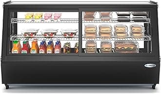 - 48 in. Self-Service Countertop Bakery Display Refrigerator in Black (CDC-250-BK)