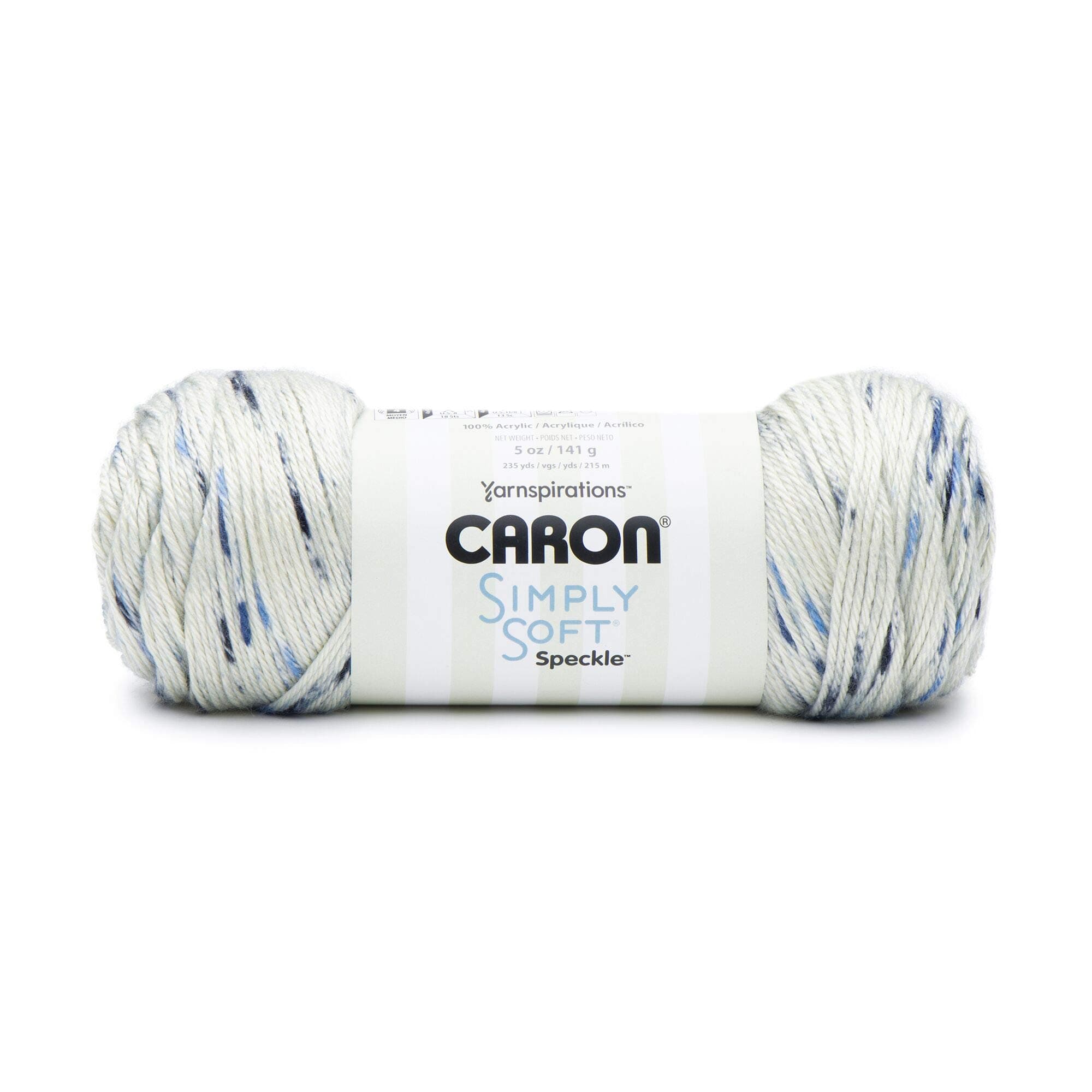 CARON Simply Soft Speckle Yarn, Blue Gingham