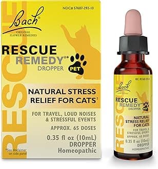 Bach RESCUE REMEDY PET for Cats 10mL, Natural Calming Drops, Stress Relief for Cats & Kittens Caused by Loud Noises, Travel, New Pets & People, Homeopathic Flower Remedy