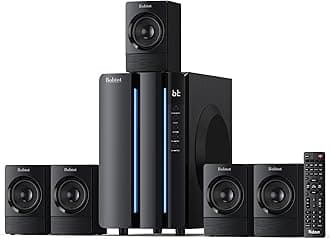 Surround Sound Systems Home Theater System - 800 Watts Peak Power 6.5" Subwoofer, 5.1/2.1 Wired Stereo Speakers, Strong Bass with Bluetooth Optical Input