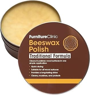 Furniture Clinic Clear Beeswax Polish for Wood & Furniture - 200ml - Natural Beeswax for All Types and Colours - Wooden Furniture Polish to Protect & Enhance Any Wooden Surface