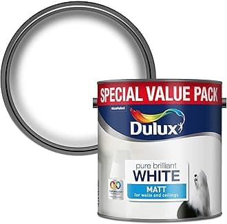 Dulux Walls & Ceilings Matt Emulsion Paint - Pure Brilliant White - 3L
