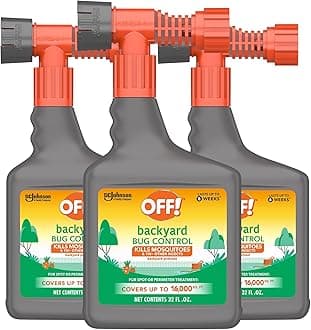 OFF! Backyard Bug Control Yard Pretreat Hose End Sprayer Kills and Repels Insects Covers up to 16,000 Square Feet Outdoor Use 32 Ounce (Pack of 3)