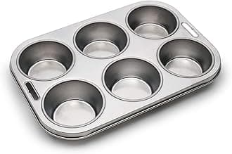 Stainless Steel Muffin Pan, 6 Cup