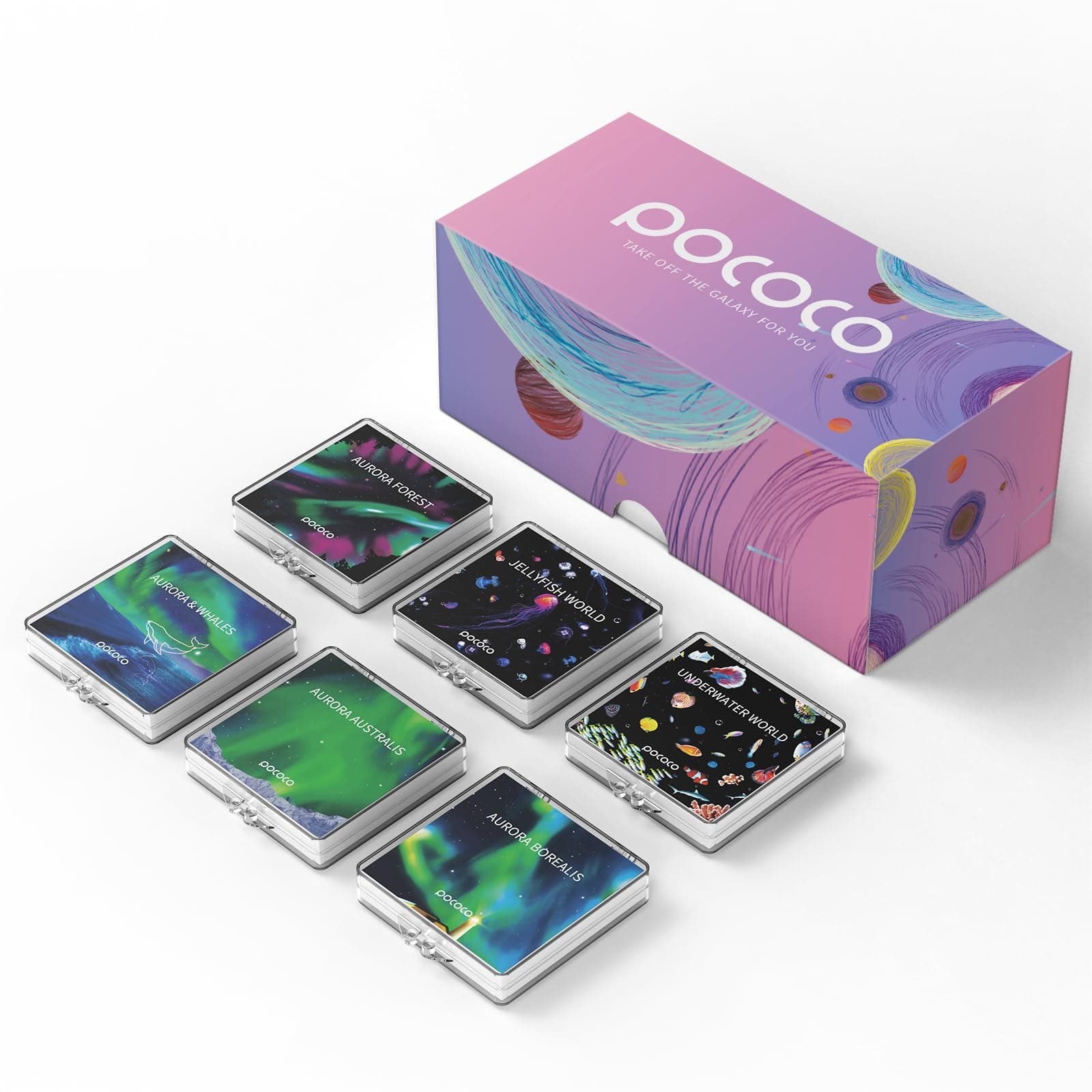 POCOCO Aurora and Deep Sea Series Discs, 5K Resolution, Realistic Patterns, 6 Pieces