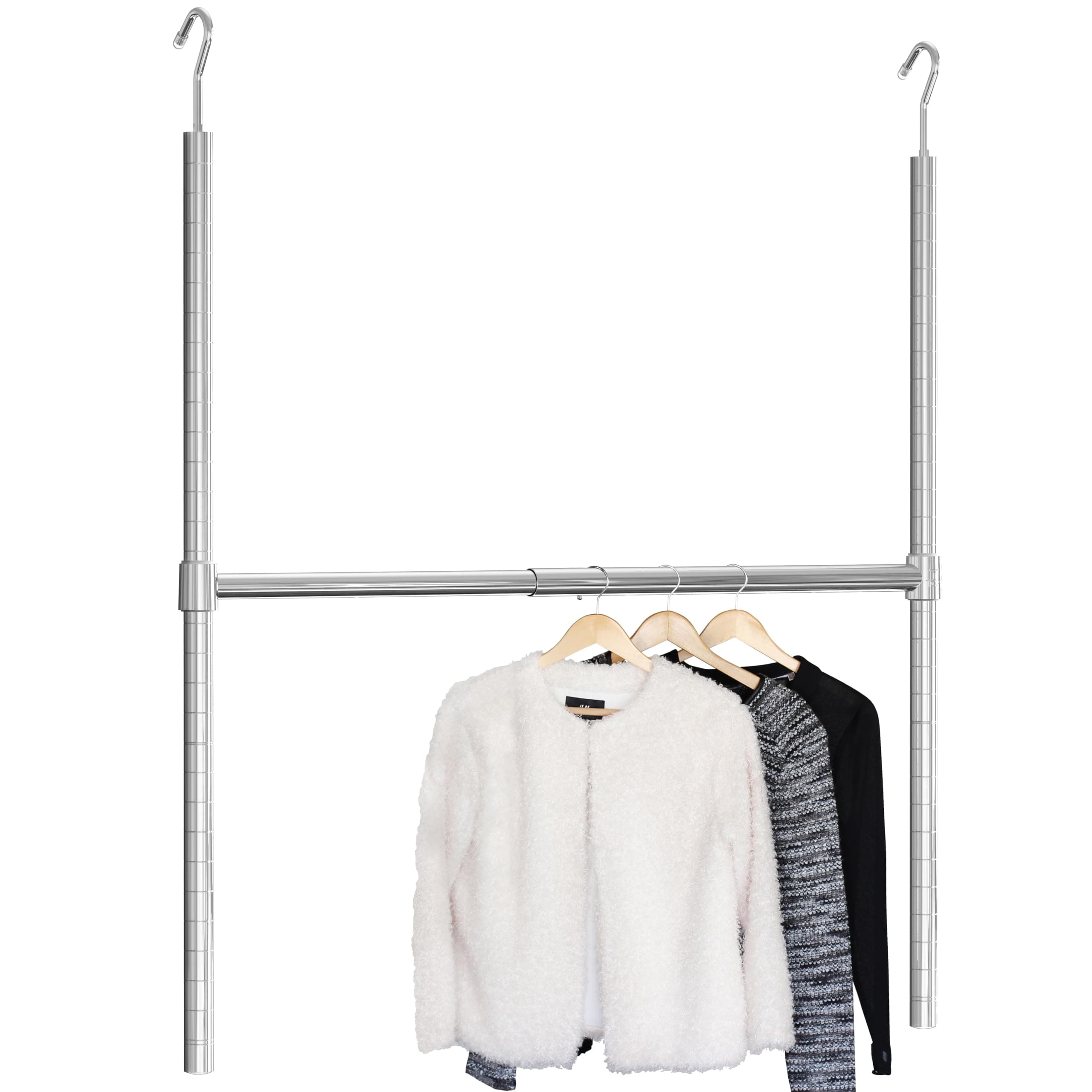 Adjustable Hanging Closet Rod, Chrome