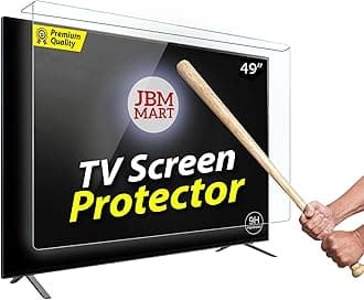 JBM MART 49 Inch TV Screen Protector - Tempered Glass Guard, 9H Hardness, Scratch resistance, Crystal Clear | 3 mm Thickness