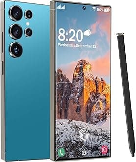 I25 Ultra 5G Unlocked Phones, 12+512GB Android13 Smartphone Battery 6800mAh 6.8" HD Screen Unlocked Cell Phone,48MP+108MP Camera/Built in Pen/Dual SIM/Fingerprint Lock/Face (Sky Blue)