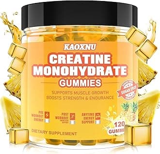 Creatine Monohydrate Gummies 5600mg for Men & Women, 120 CT Chewable Creatine Gummies for Muscle Support, Energy Boost, 5.6g of Creatine Monohydrate per Serving - Sugar Free, Vegan (Pineapple Flavor)