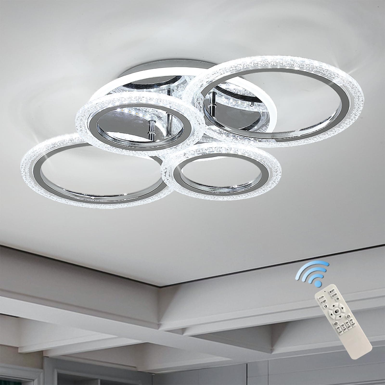 Qcyuui 58W Dimmable Flush Mount LED Ceiling Lamp