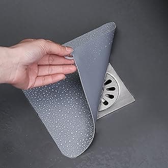 Silicone Tub Stopper Floor Drain Cover,2 Pieces Sewer Anti-Odor Mat Deodorizing Drain Plugs for Kitchen,Bathroom and Laundry(8x8 inch) Grey