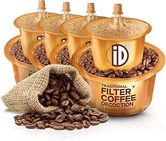 100% Authentic | Bold | Instant Coffee | Decoction Liquid | South Indian Coffee Filter | 80% Coffee & 20% Chicory | Arabica & Robasta Beans | Serve 30 Cups | Pack of 4 | 600ml (150ml Each Pouch)
