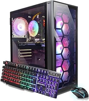 STGAubron Gaming Desktop PC,Intel Core i7 3.4G up to 3.9G,GeForce RTX 2060 Super 8G GDDR6,32G,1TB SSD,WiFi,BT 5.0,RGB Keybaord,RGB Mouse Pad,RGB BT Sound Bar,RGB Bluetooth Headset Mic,W10H64